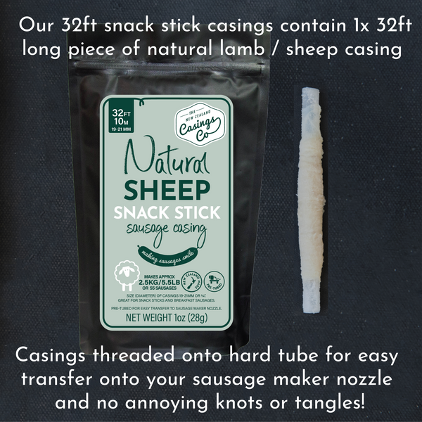 Natural Sheep Snack Stick Casings 1921mm 32ft/10m The New Zealand